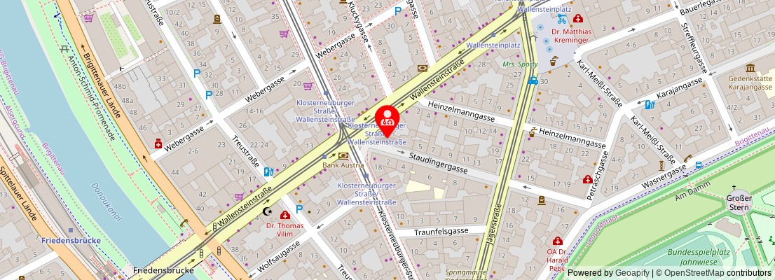 Street map section around the address