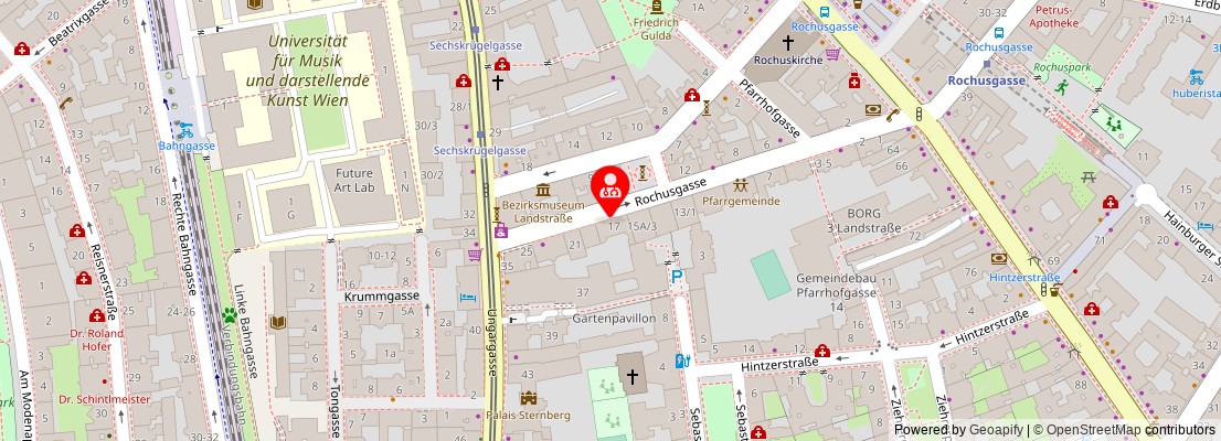 Street map section around the address