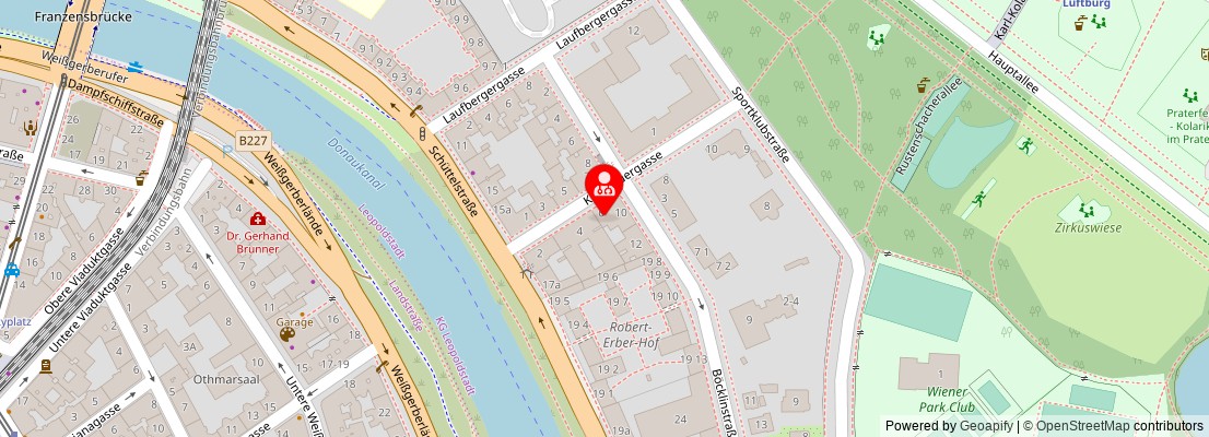 Street map section around the address