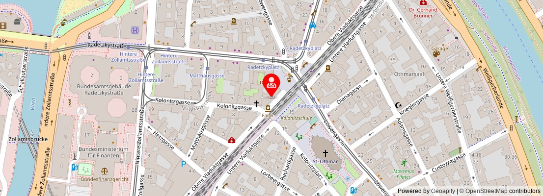 Street map section around the address