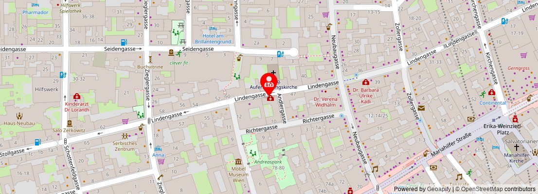 Street map section around the address