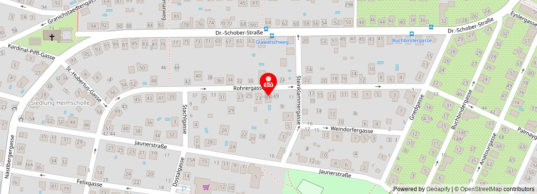 Street map section around the address