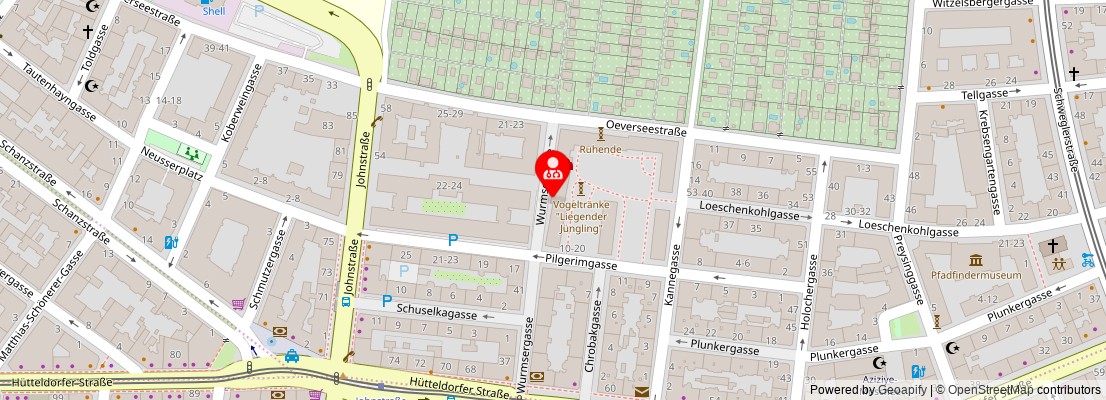 Street map section around the address