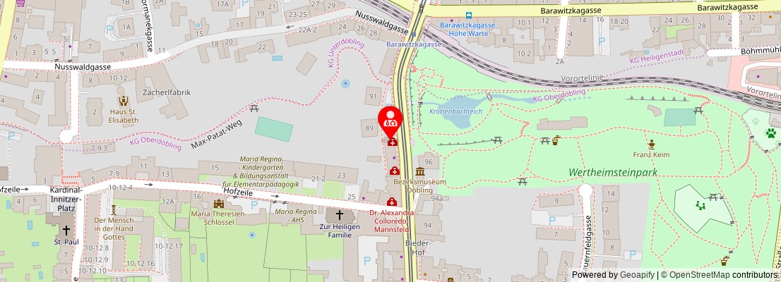 Street map section around the address