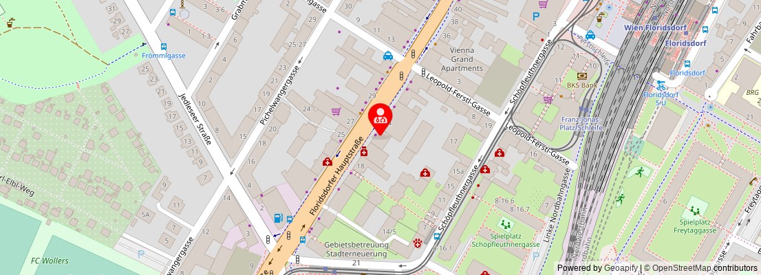 Street map section around the address