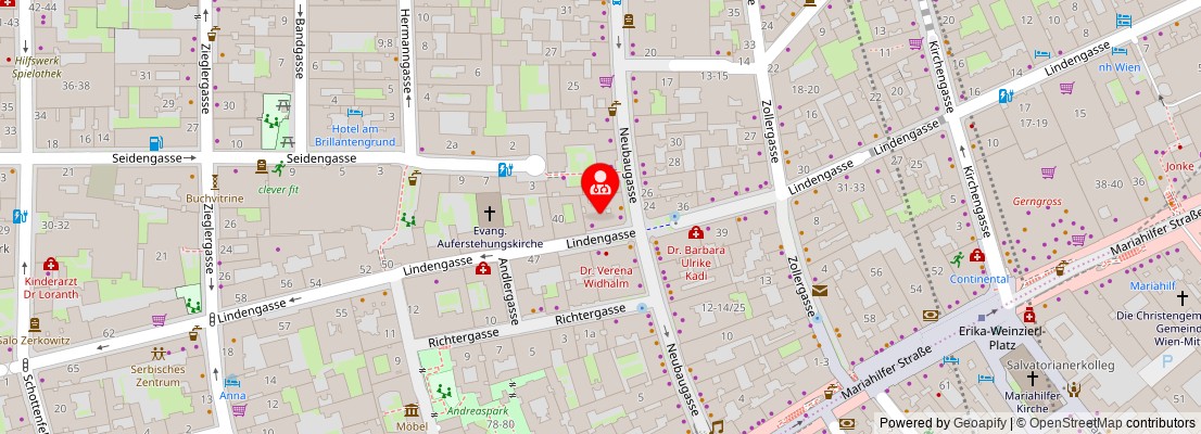 Street map section around the address