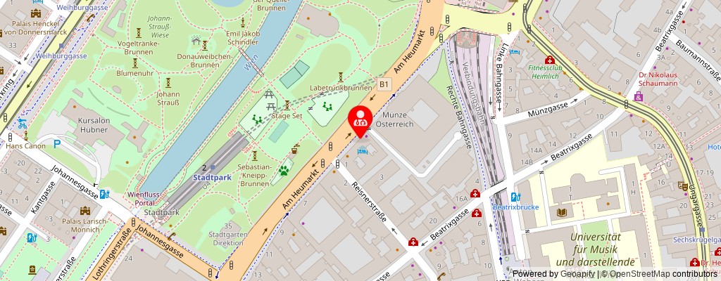 Street map section around the address