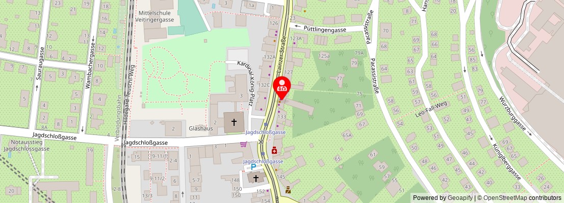 Street map section around the address