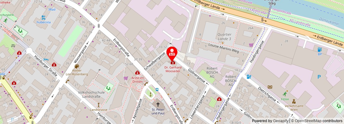 Street map section around the address