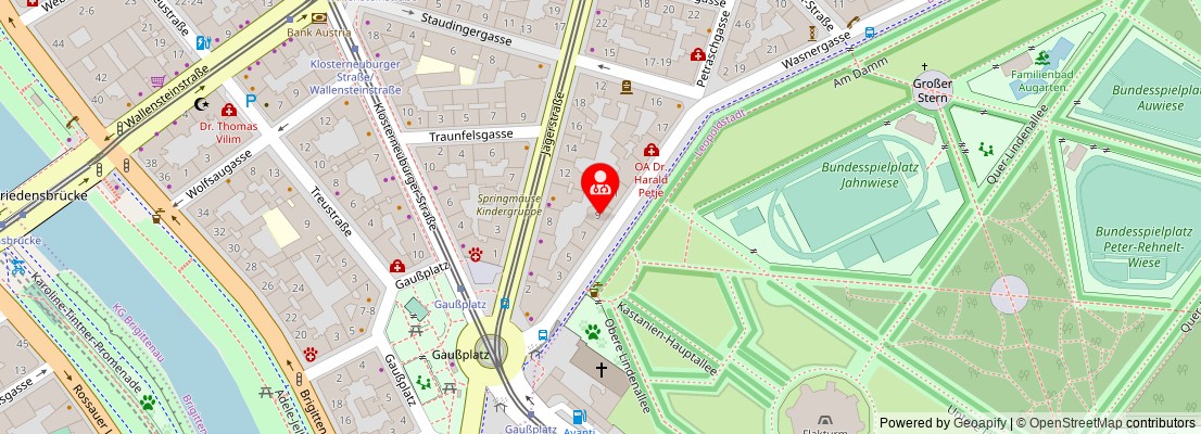 Street map section around the address