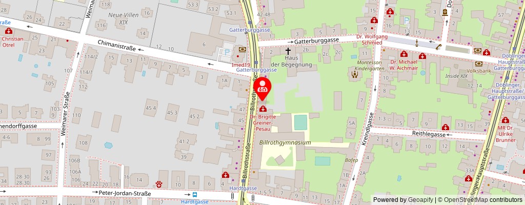 Street map section around the address