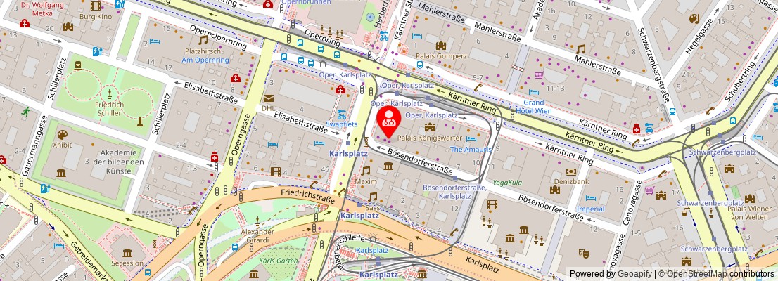 Street map section around the address