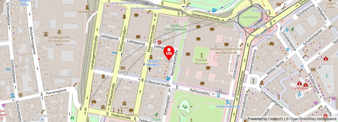 Street map section around the address