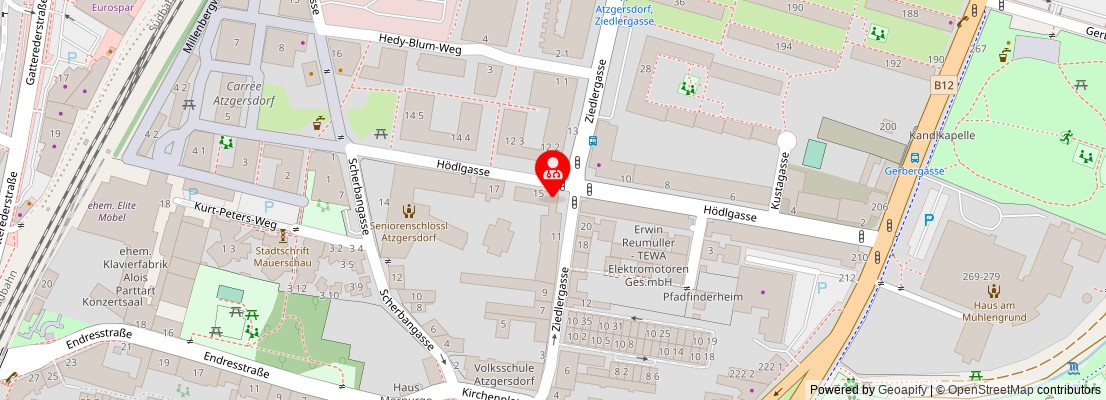 Street map section around the address