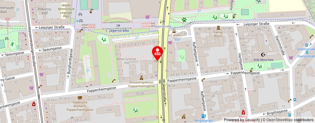 Street map section around the address
