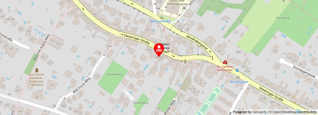 Street map section around the address