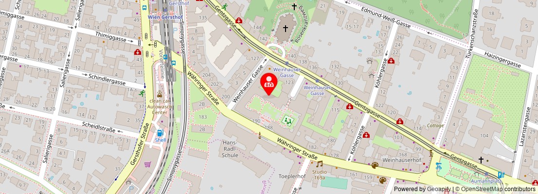 Street map section around the address