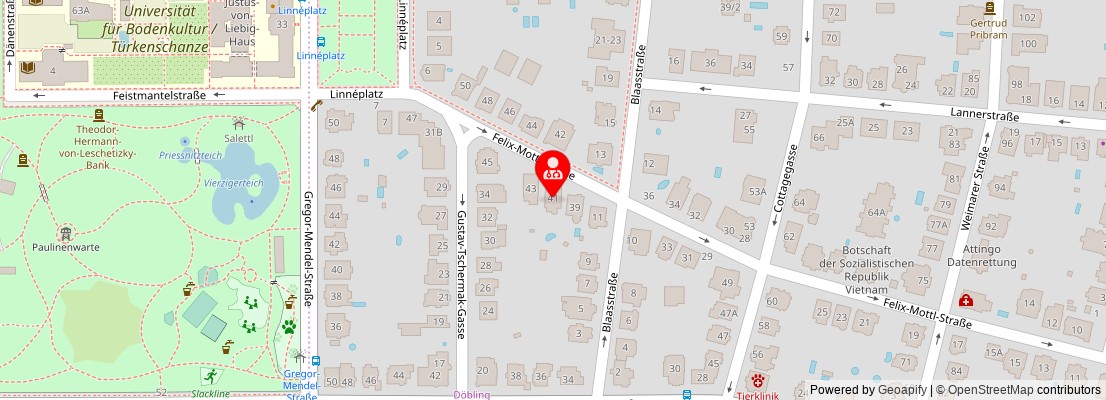 Street map section around the address