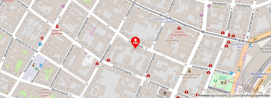 Street map section around the address