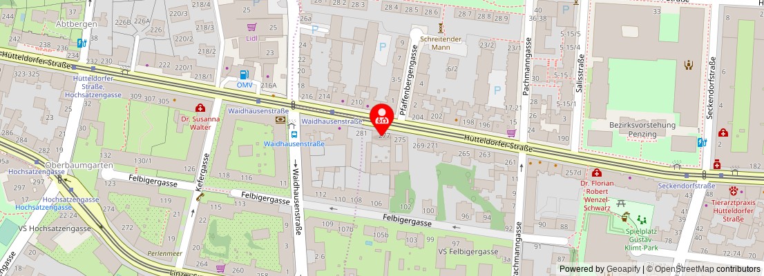 Street map section around the address