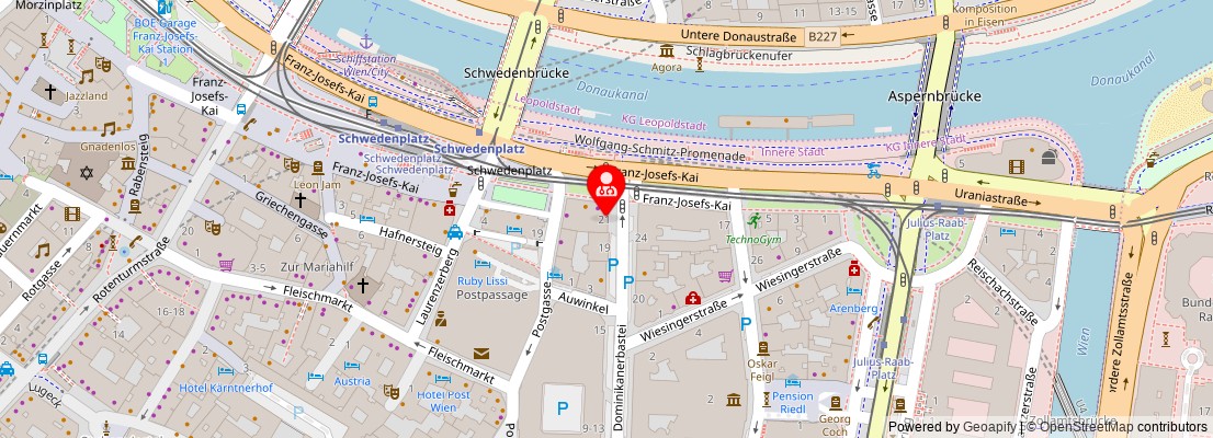 Street map section around the address