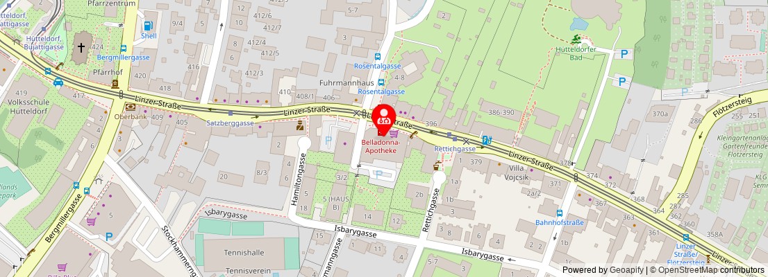 Street map section around the address