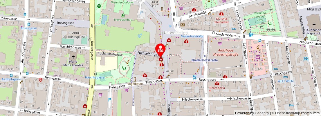 Street map section around the address