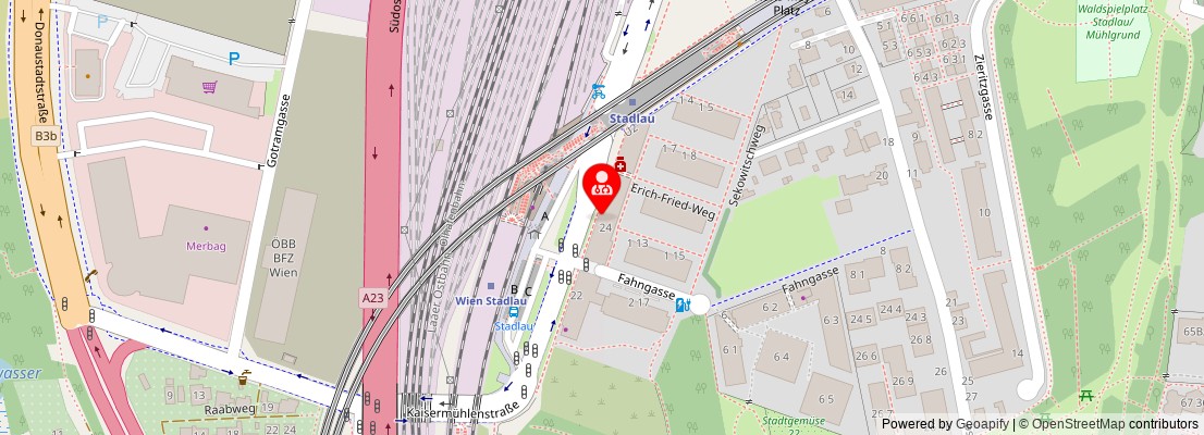 Street map section around the address