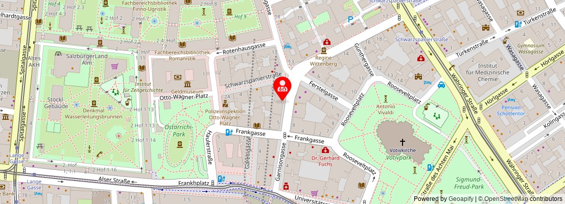 Street map section around the address