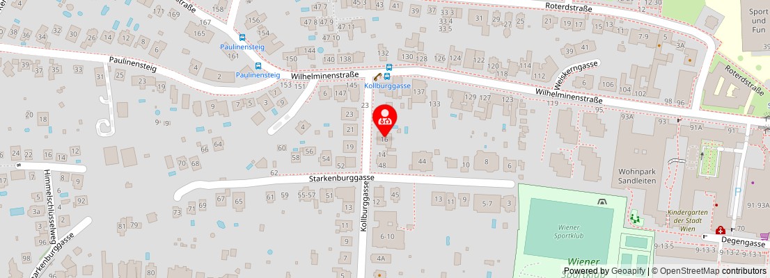 Street map section around the address