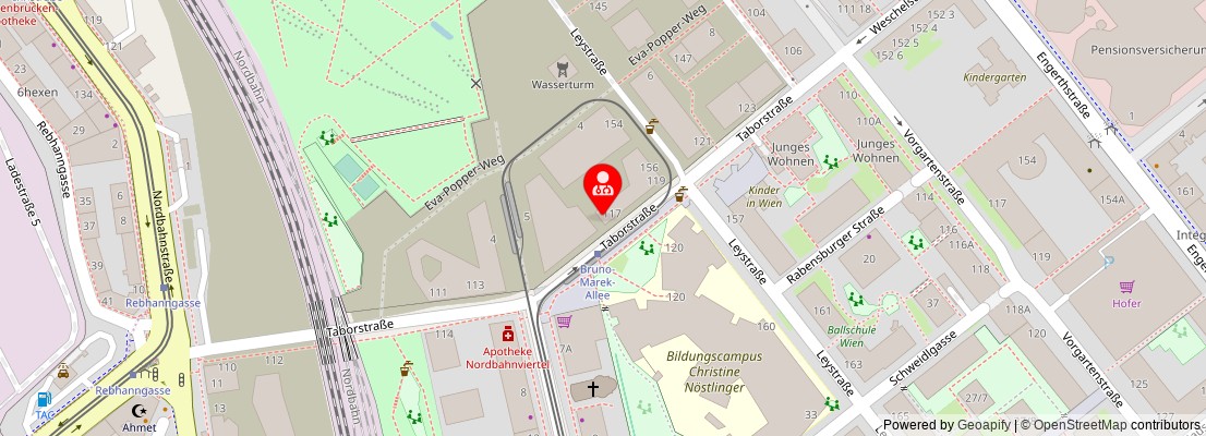 Street map section around the address