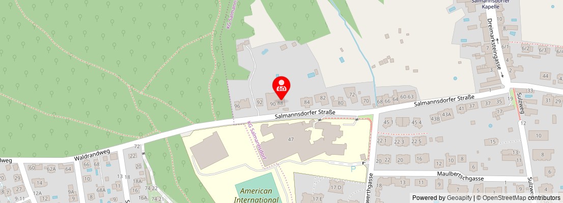 Street map section around the address