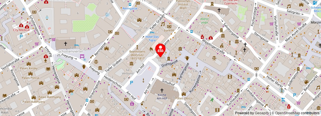 Street map section around the address