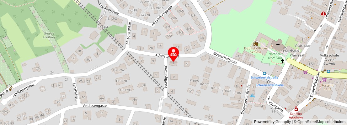 Street map section around the address