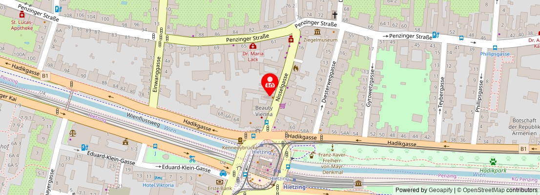 Street map section around the address