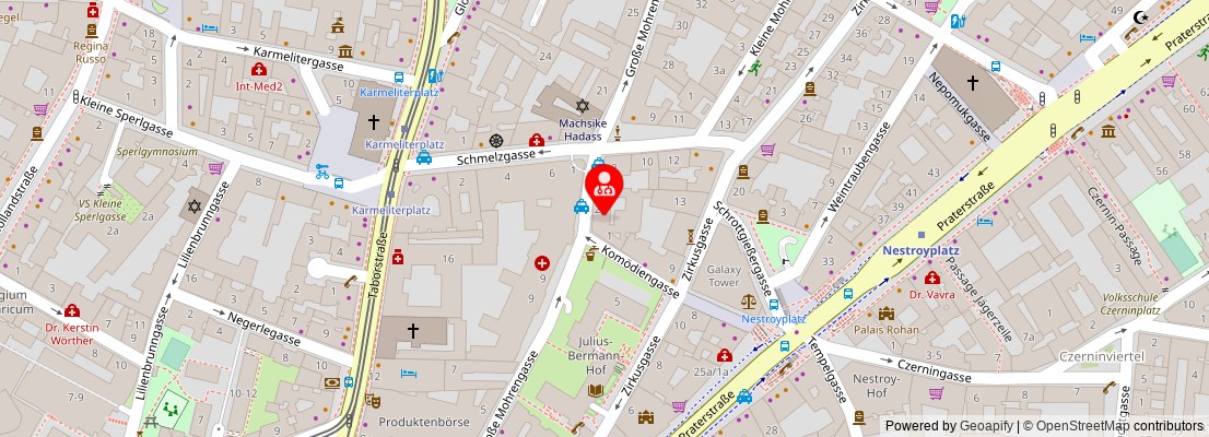 Street map section around the address