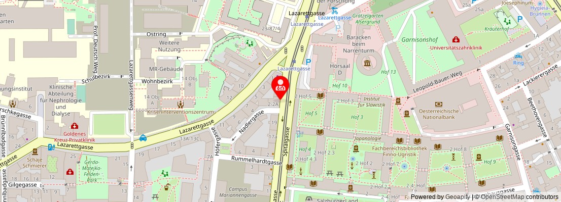 Street map section around the address