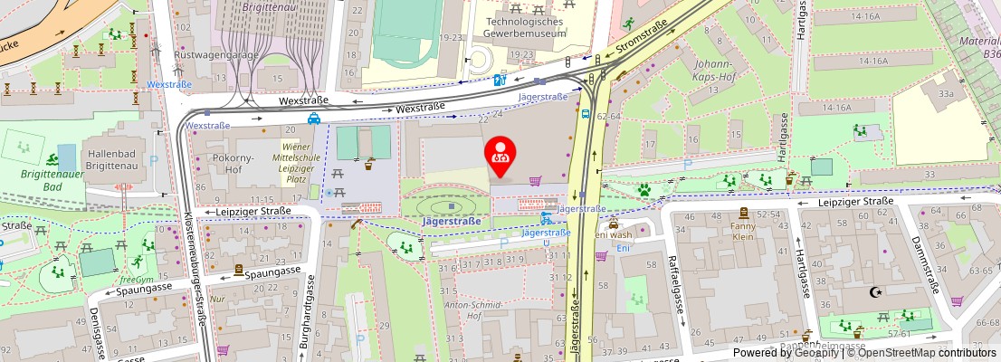 Street map section around the address