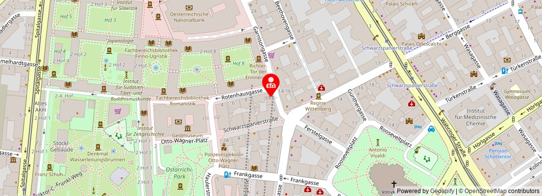Street map section around the address