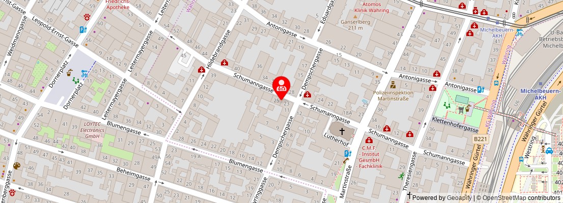 Street map section around the address