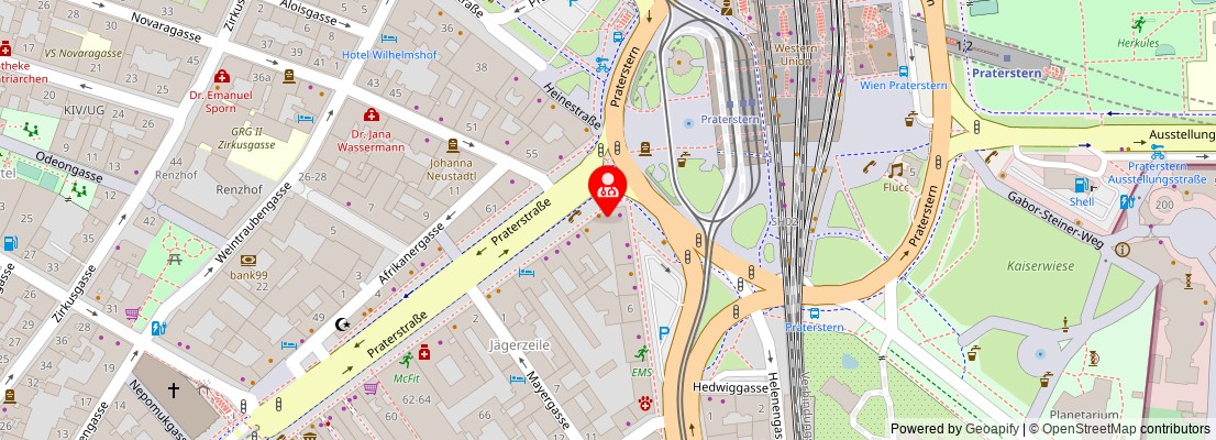 Street map section around the address