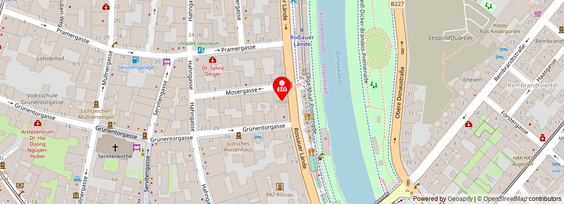 Street map section around the address