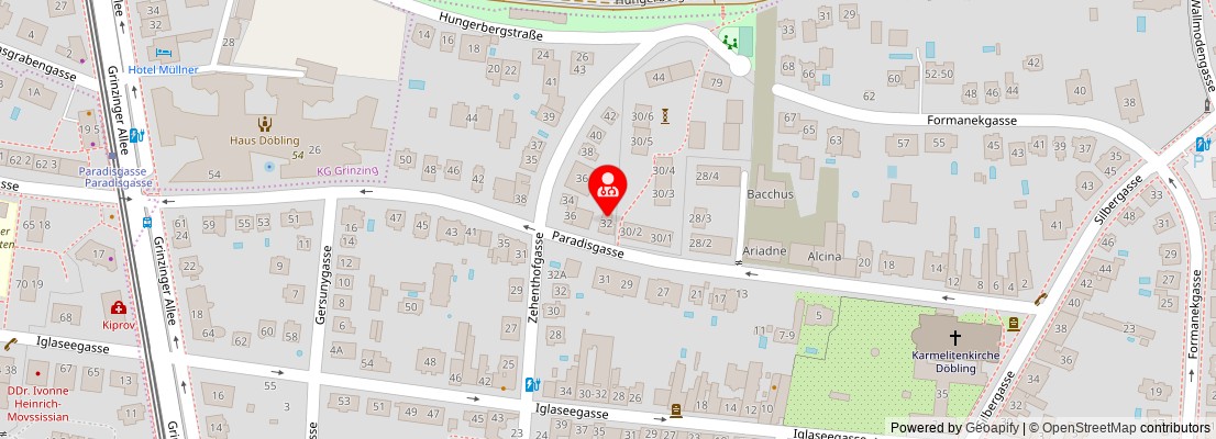 Street map section around the address