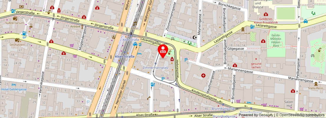 Street map section around the address