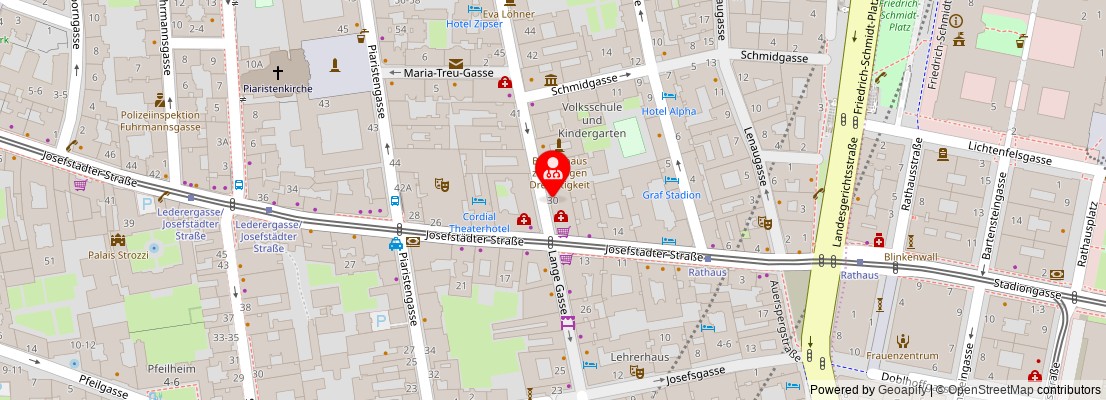 Street map section around the address