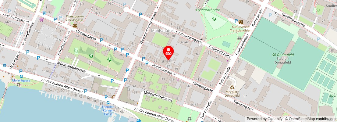 Street map section around the address