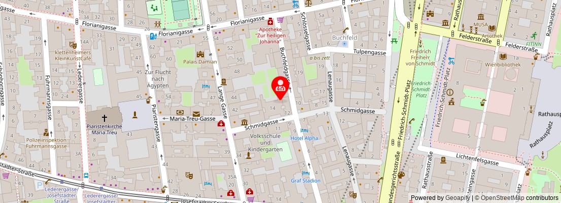 Street map section around the address