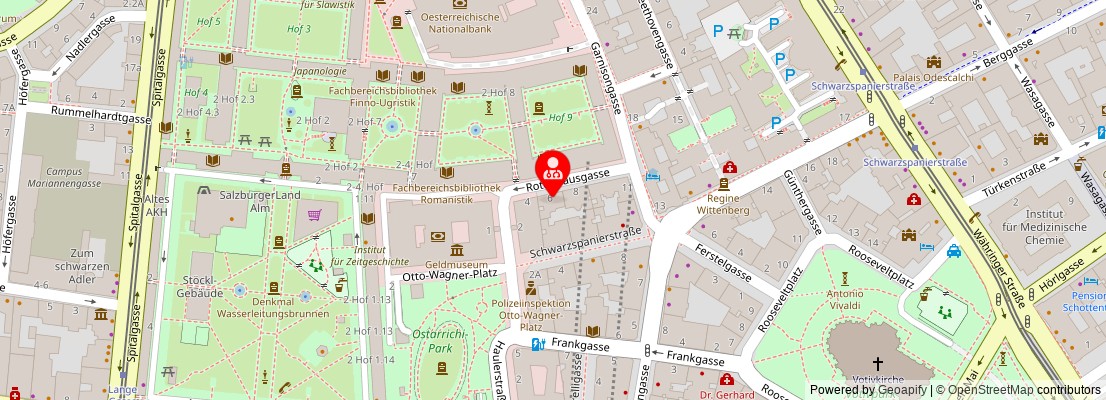 Street map section around the address