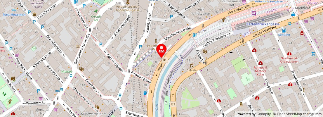 Street map section around the address