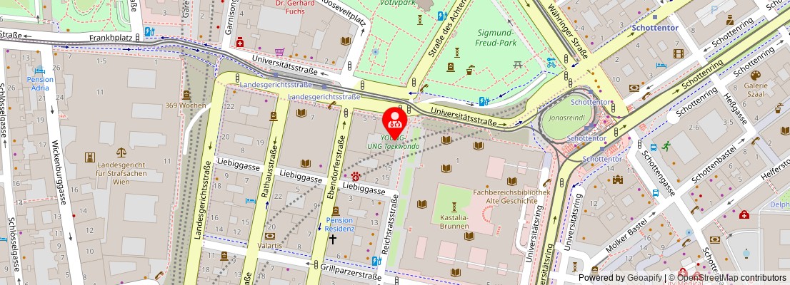 Street map section around the address